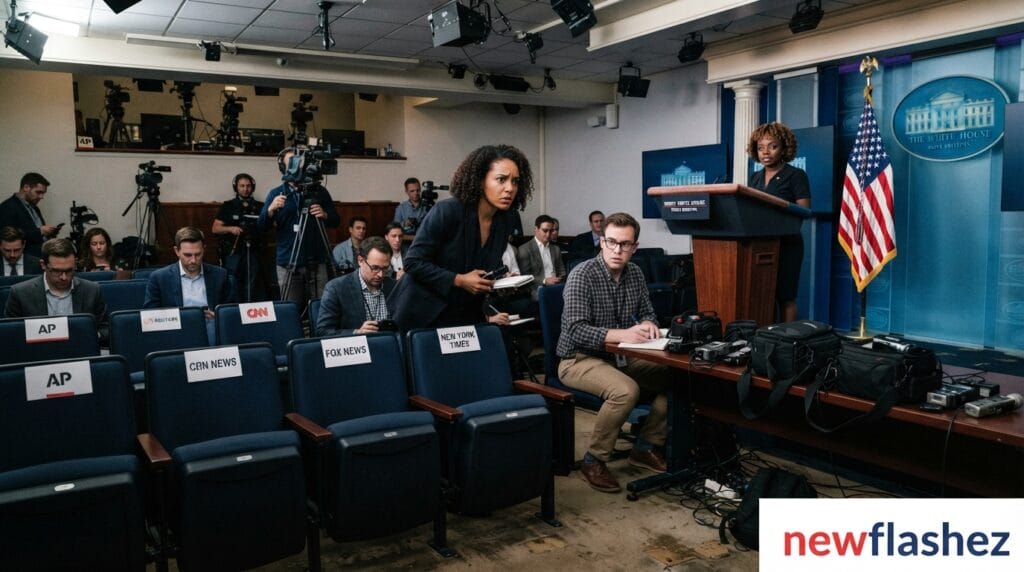 White House Press Ban and $1B Funding Cuts Ignite Nationwide Outrage White House press ban and political tension in Washington D.C.
